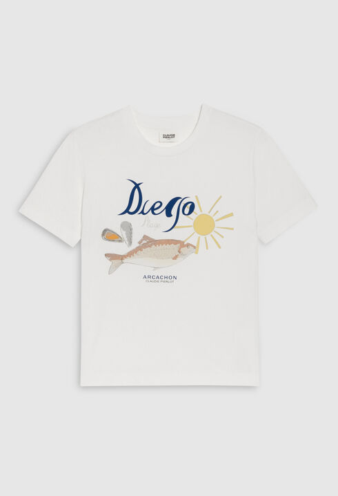 T-Shirt Diego Plage ecru