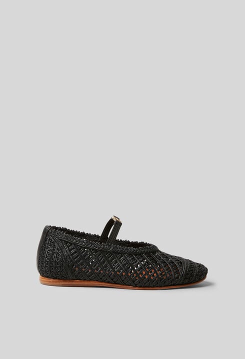 Geflochtene Lederballerinas