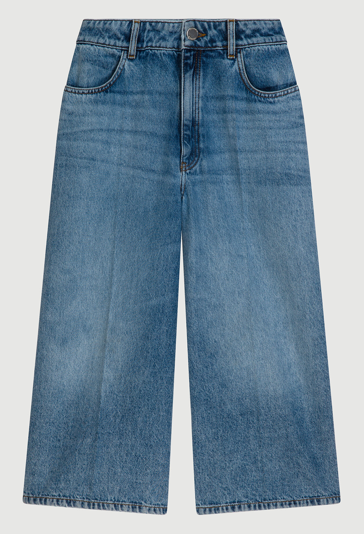 Ausgestellte Jeans-Bermudashorts