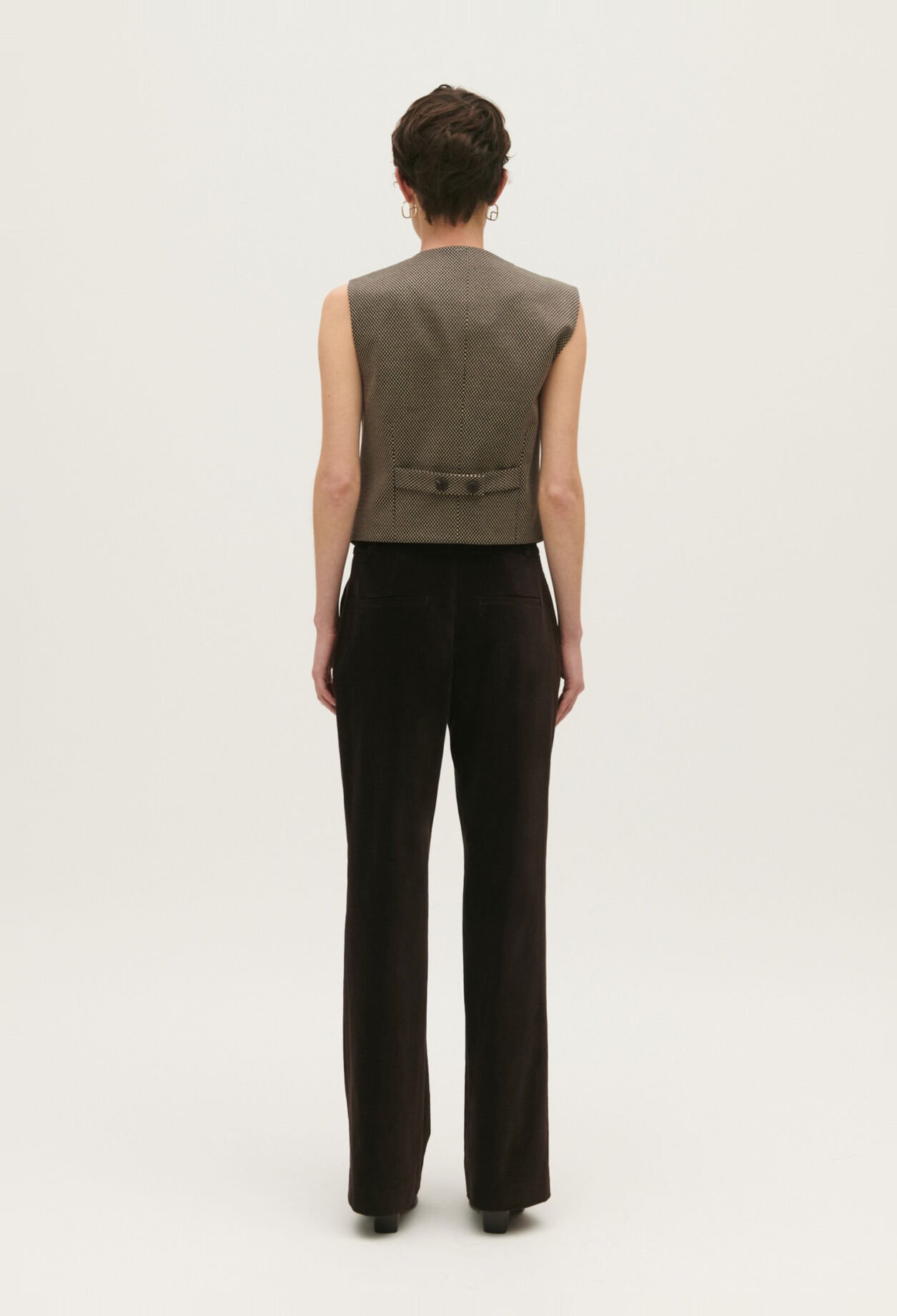 Schokoladenbraune Anzughose aus Velours