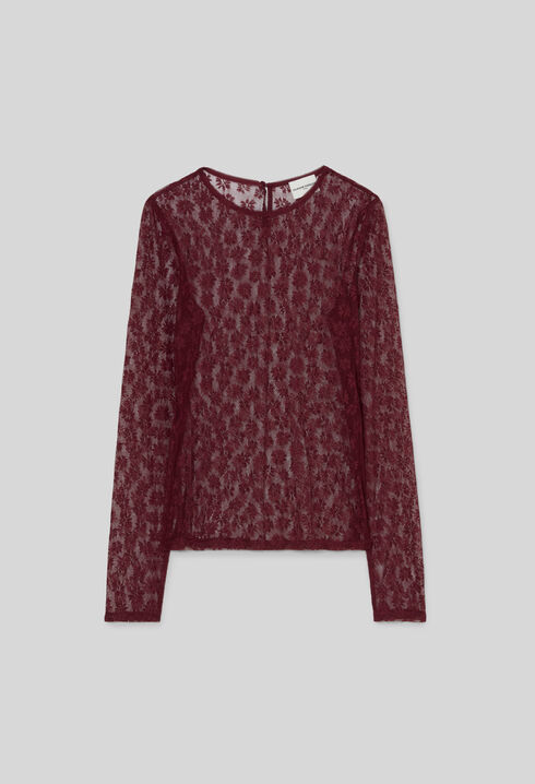 Tailliertes Langarm-Spitzenshirt