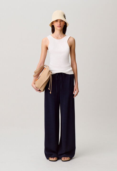 Weite Hose Ficelle