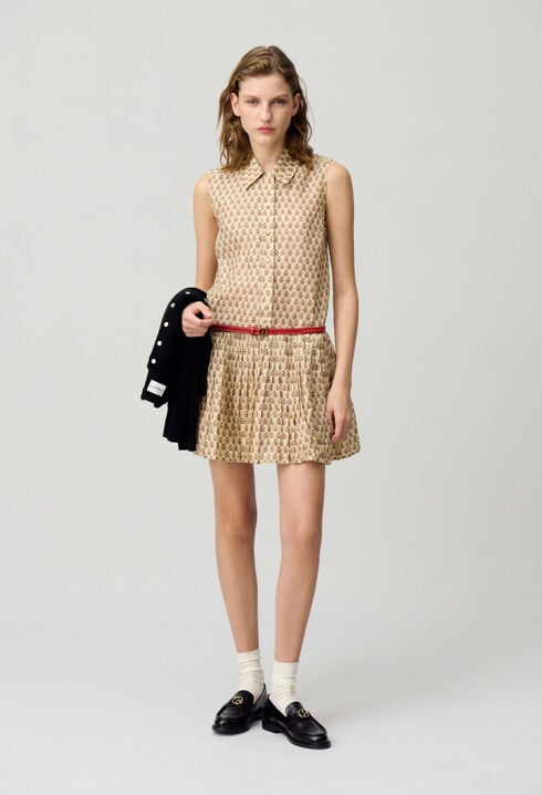Kurzärmliges Kleid mit Print
