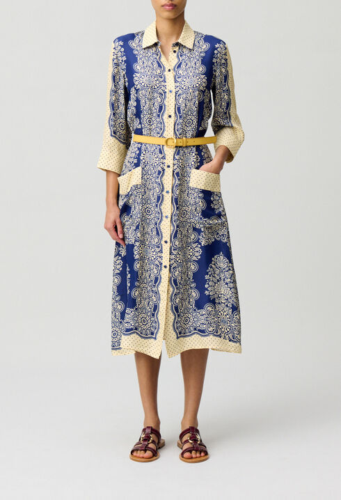 Bedrucktes langes Kleid