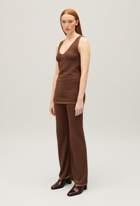 Hose mit Streifen-Design Braun