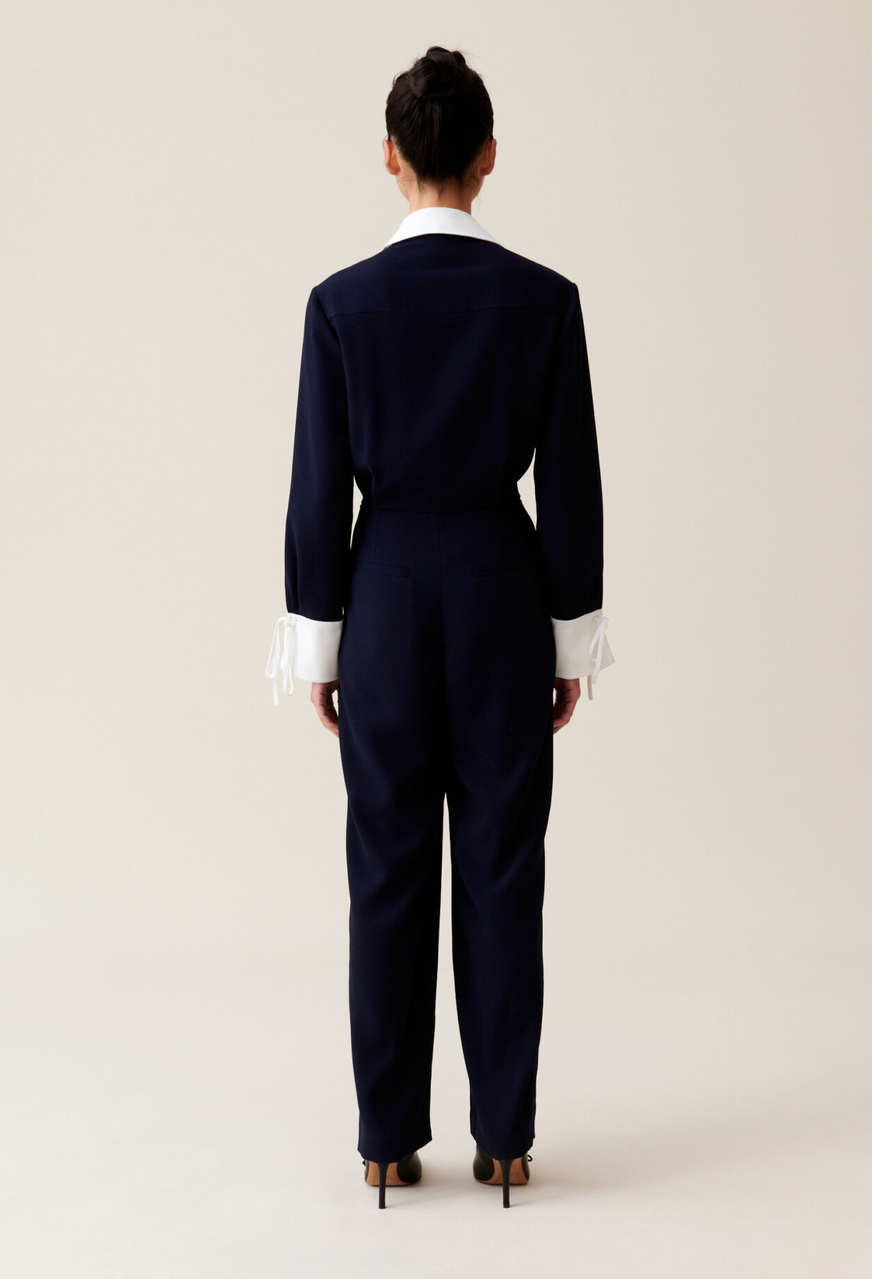 Jumpsuit zweierlei Stoffen Blau