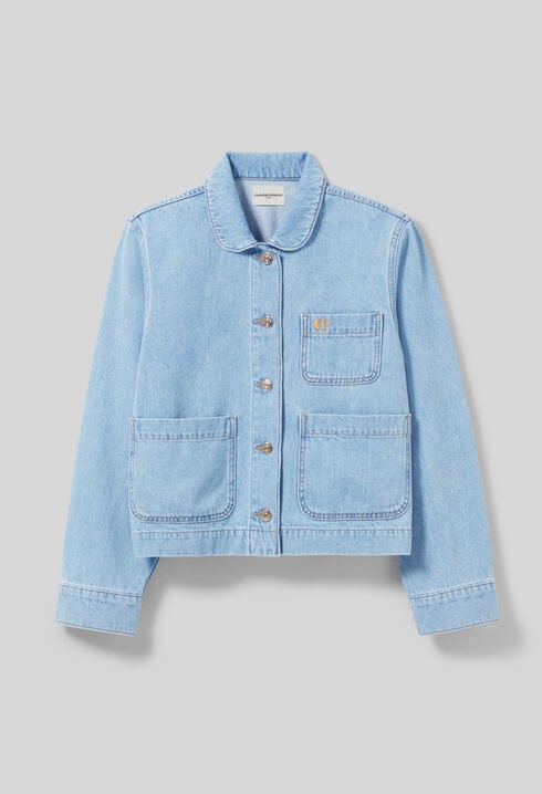 Denimjacke mit Bubikragen