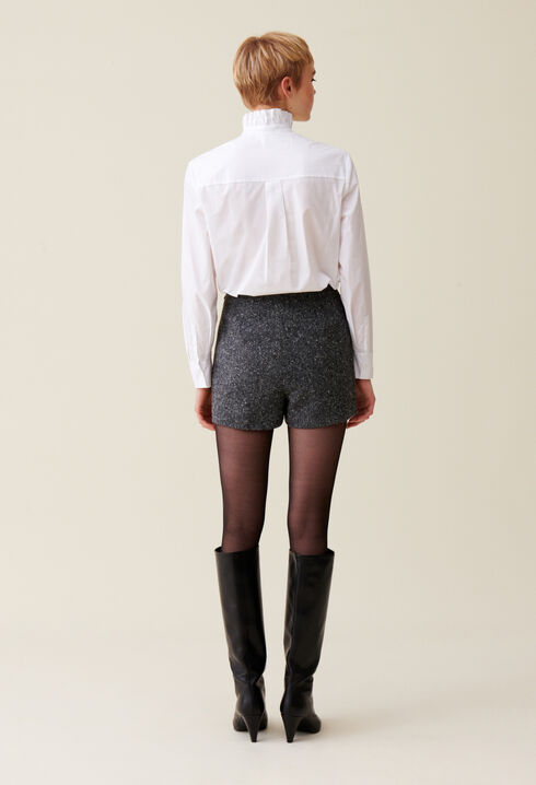 Kurze graue Tweed-Shorts