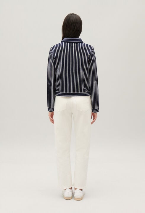 Gestreifter Strick-Cardigan