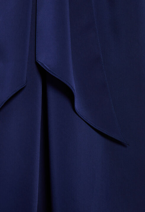 Kurzes Lavallière-Kleid Indigoblau