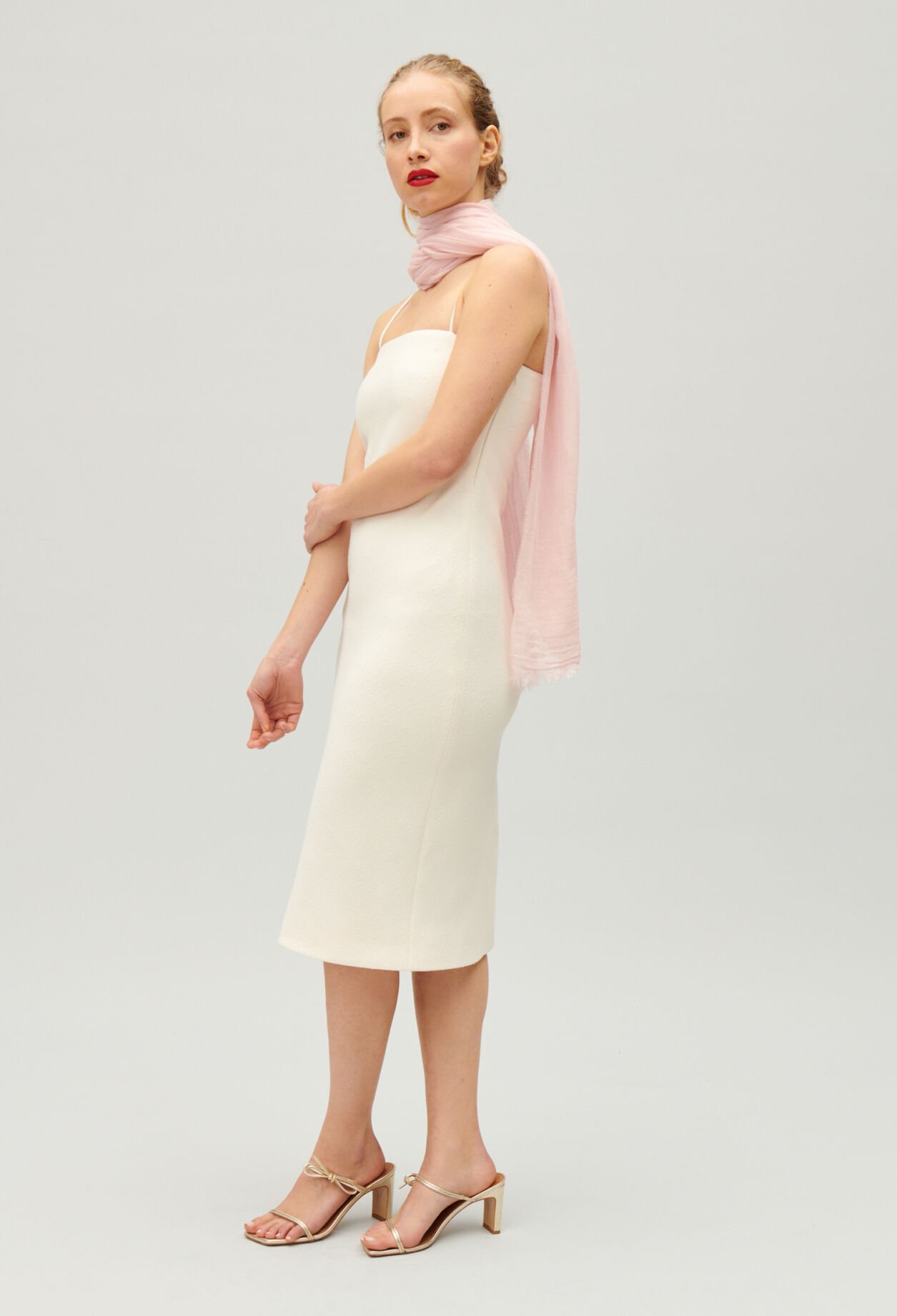 Kurzes Schlauchkleid Ecru