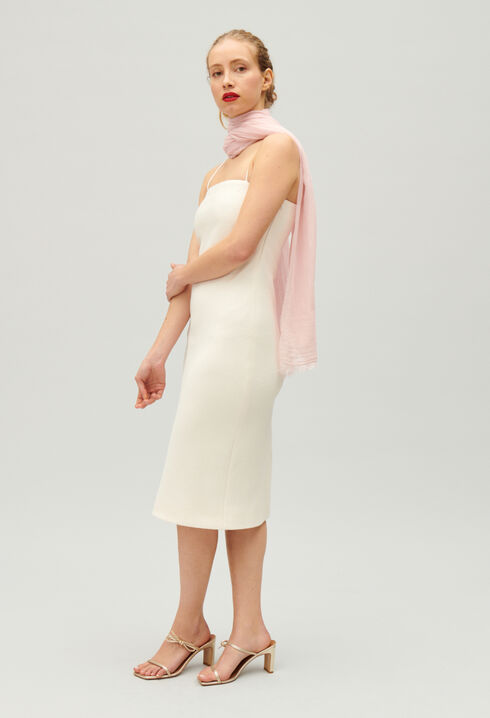 Kurzes Schlauchkleid Ecru