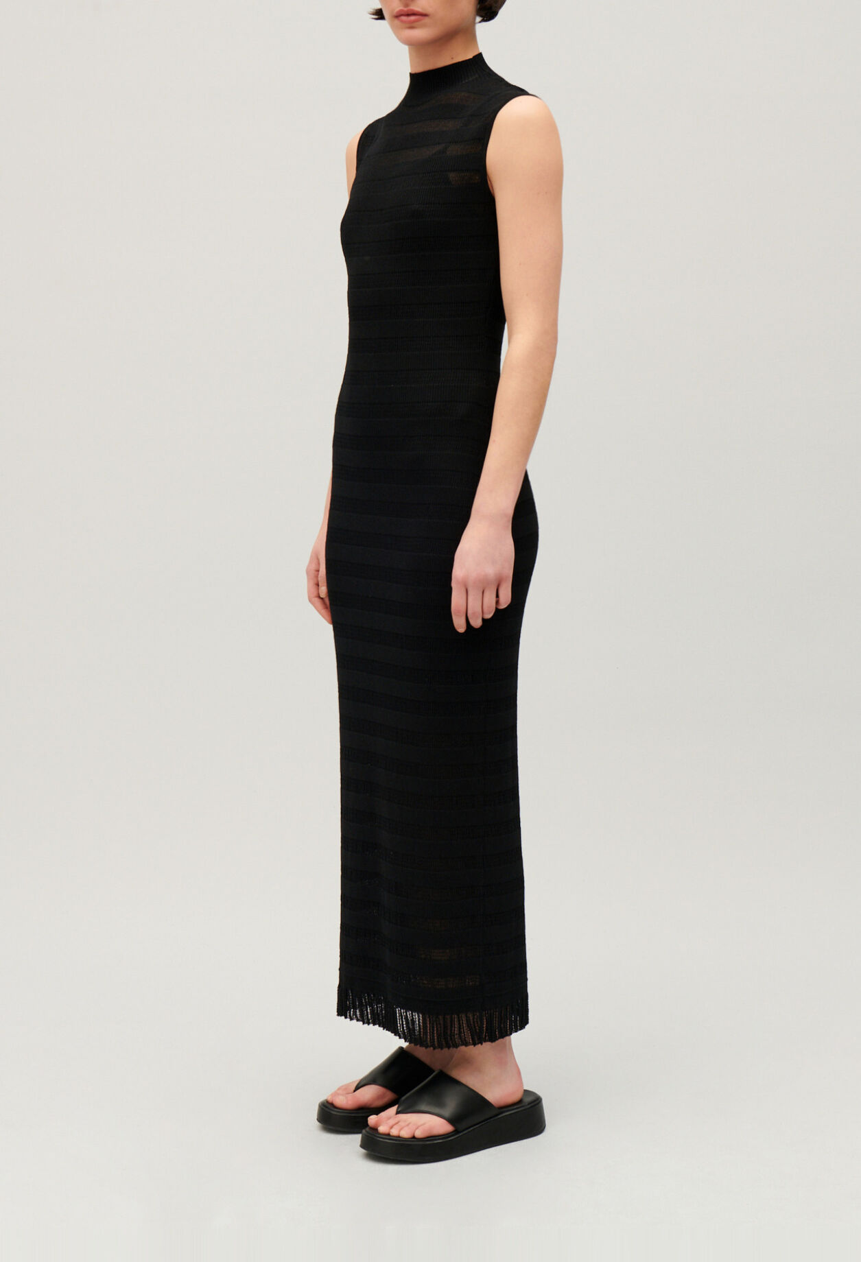 Langes Schlauchkleid Schwarz