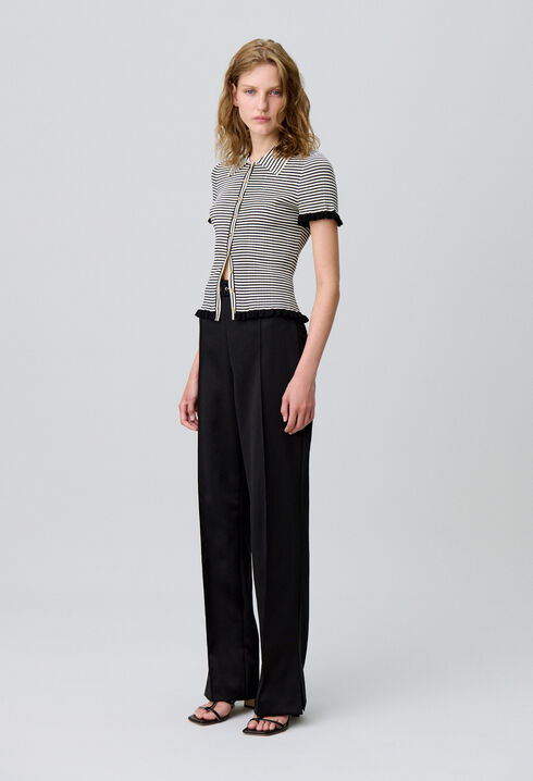Gestreiftes Poloshirt mit Knöpfen