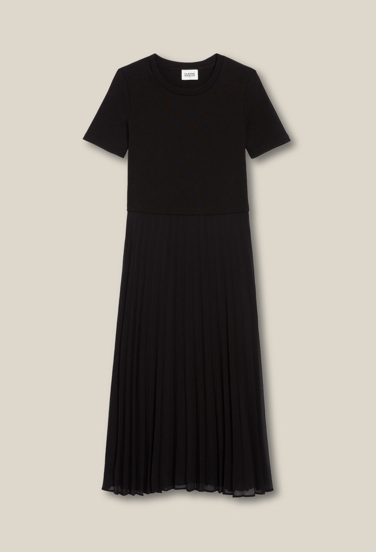 Langes Kleid Teli aus Materialmix