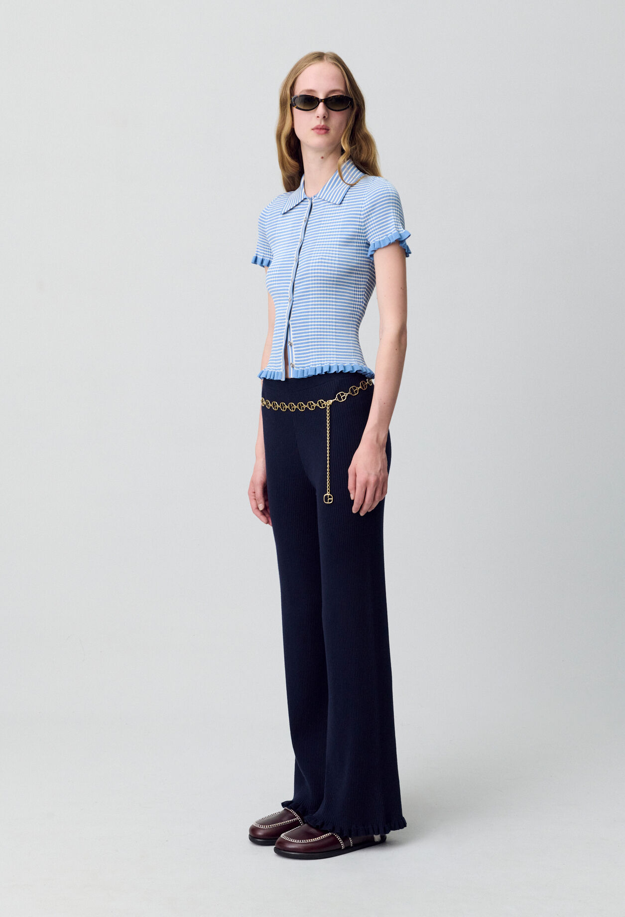 Gestreiftes Poloshirt mit Knöpfen