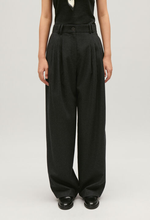 Weite Hose grau meliert