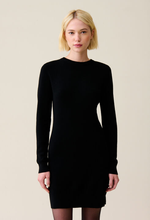 Strickkleid abnehmbarem Kragen