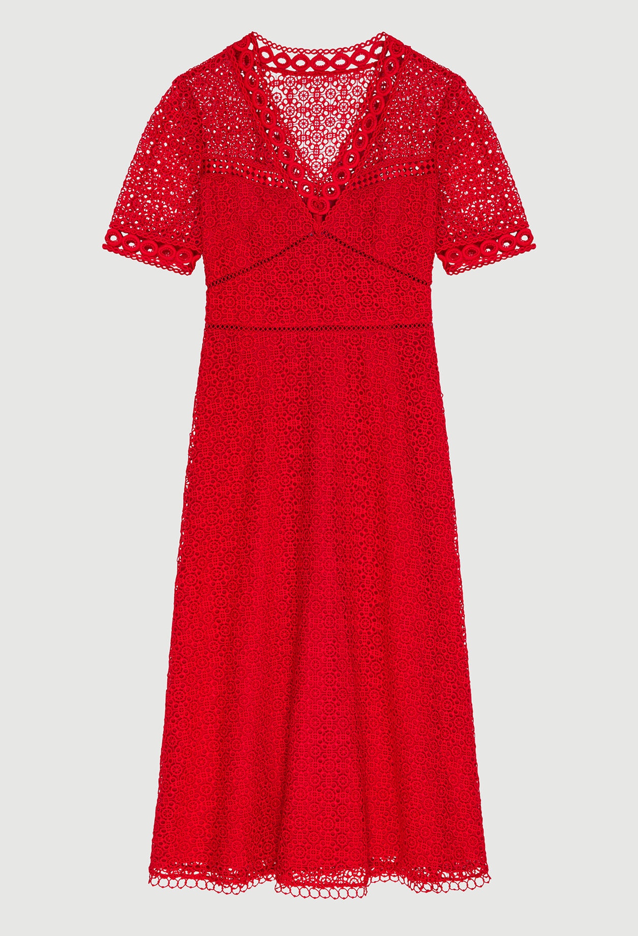 Langes rotes Zipfelkleid