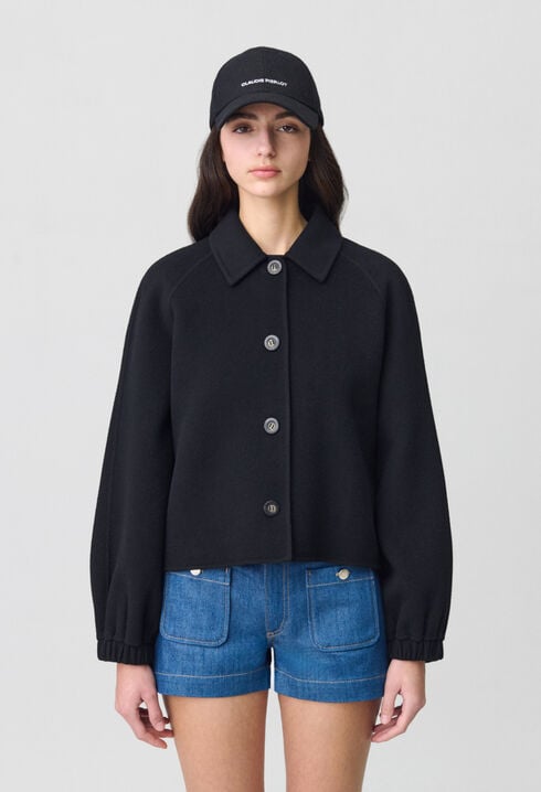 Kurze Jacke mit Hemdkragen