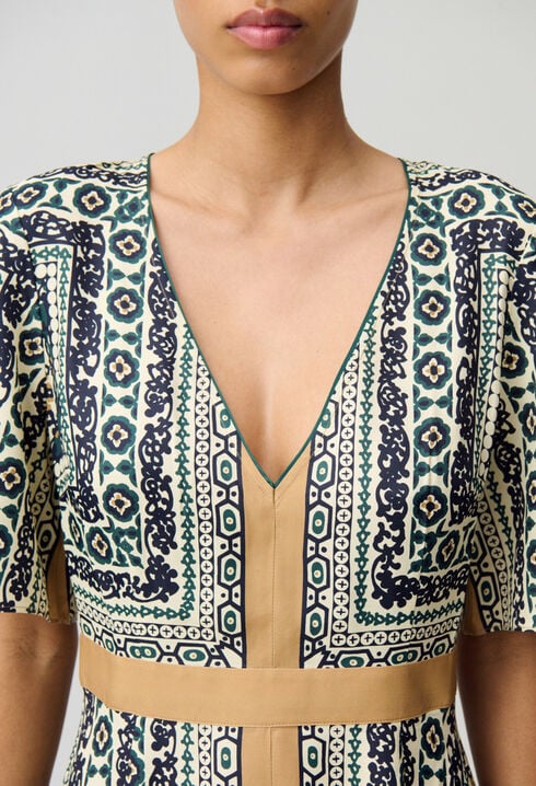Langes fließendes Print-Kleid