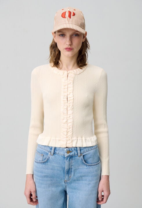 Feinstrick-Cardigan mit Knopfleiste