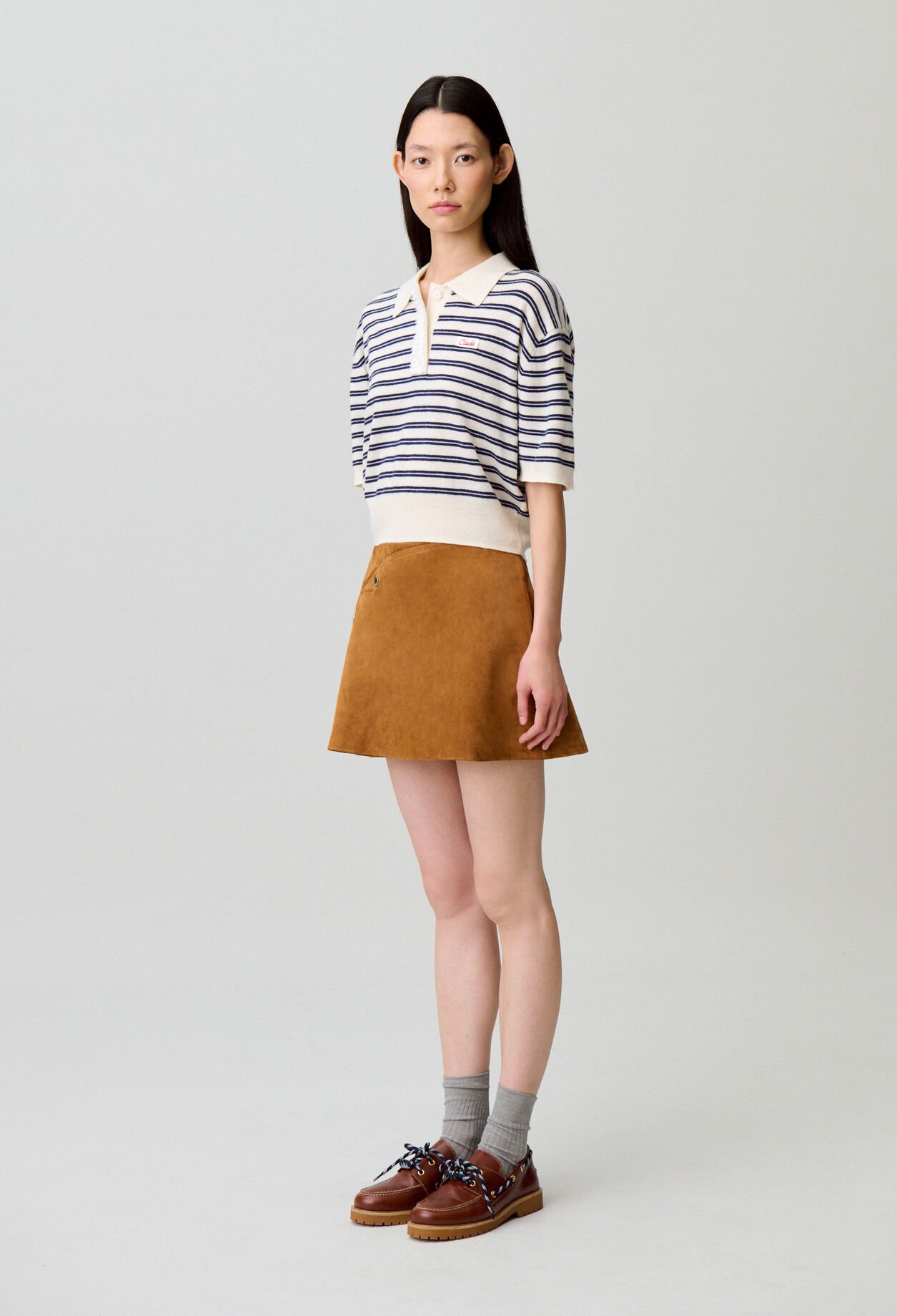 Gestreiftes Strickpolo