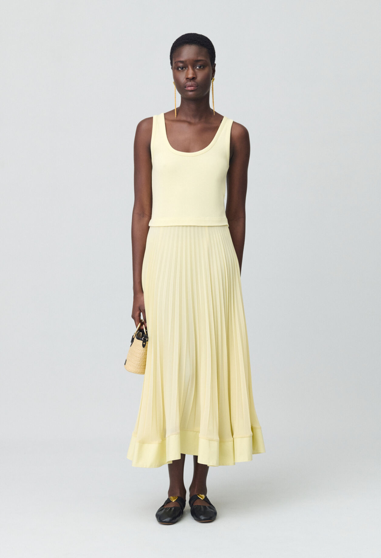 Langes Trompe-l'œil-Kleid