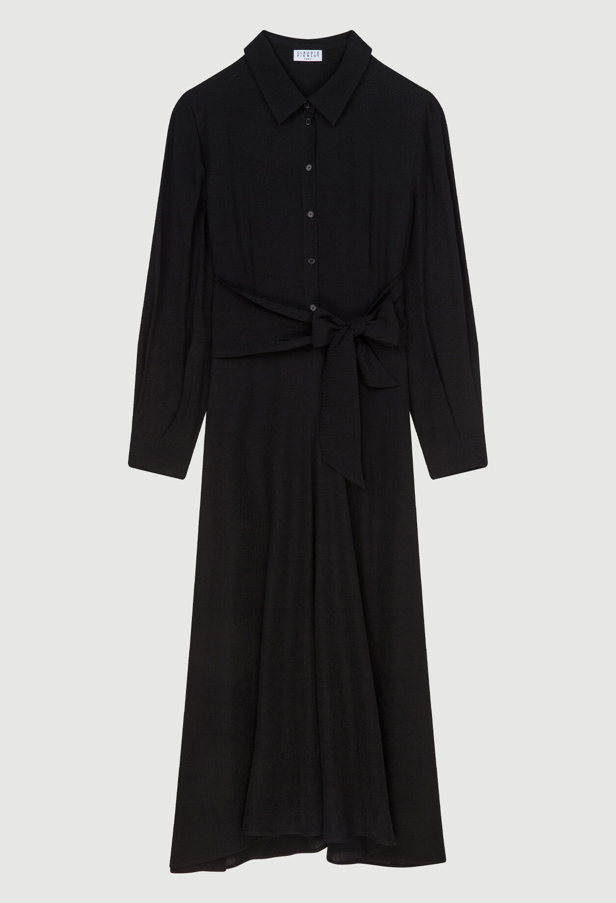 Langes Hemdkleid mit Gürtel