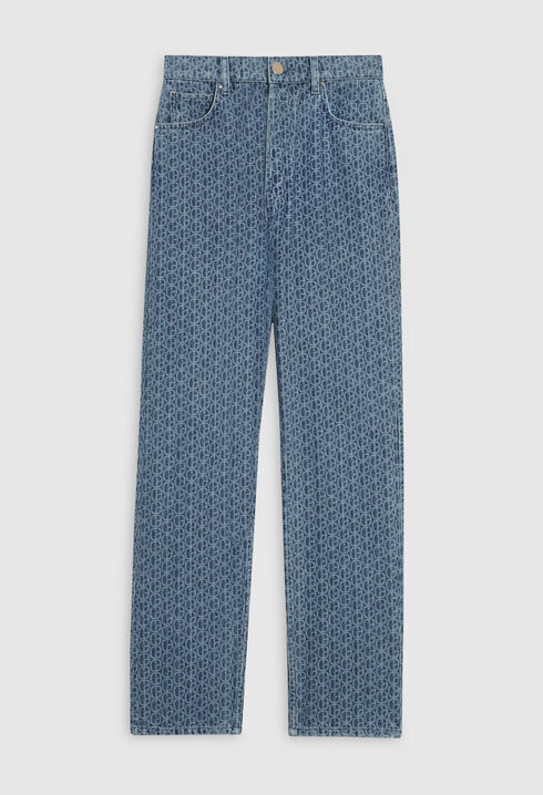 Monogramm-Jeans, verwaschen blau