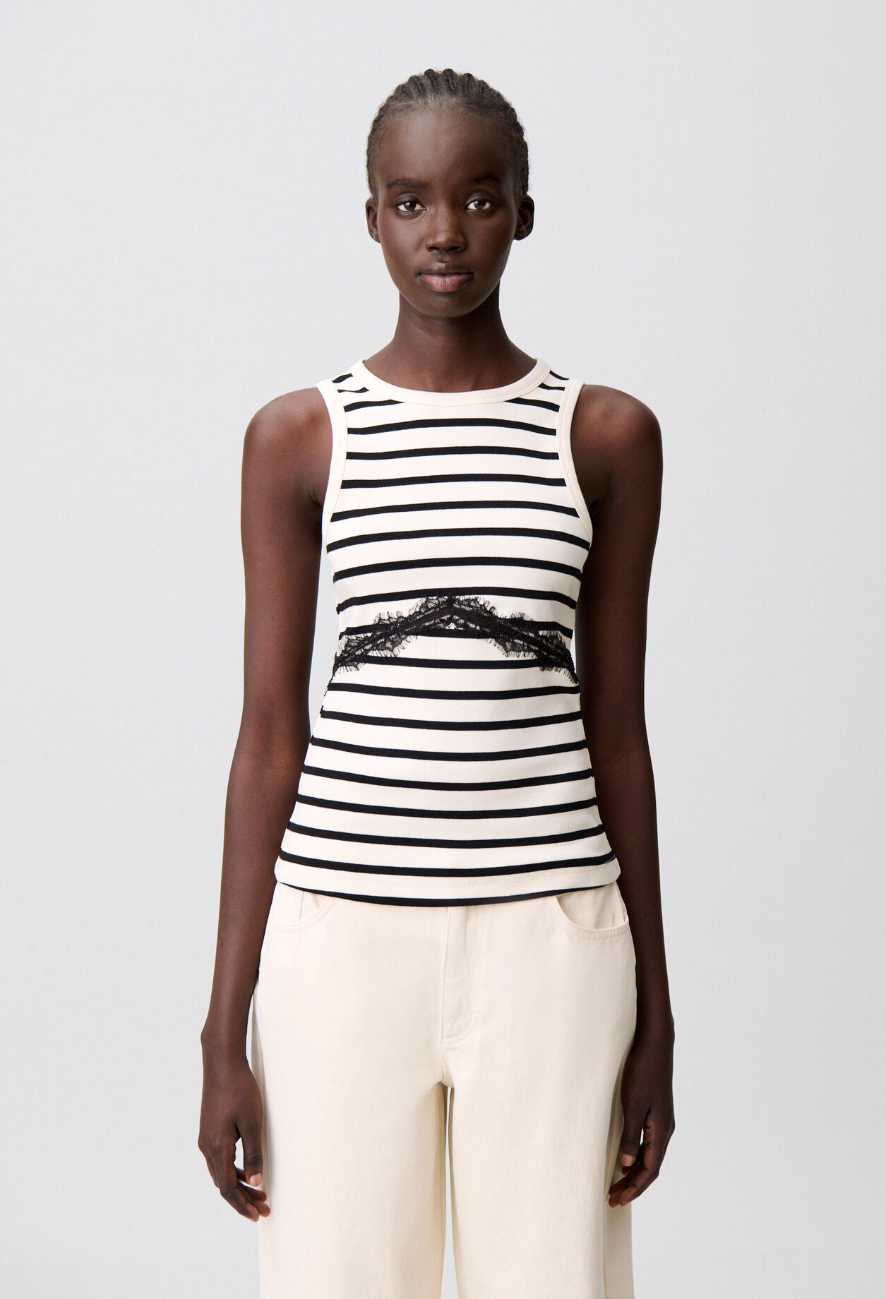 Breton-Shirt aus Baumwolle, Spitze