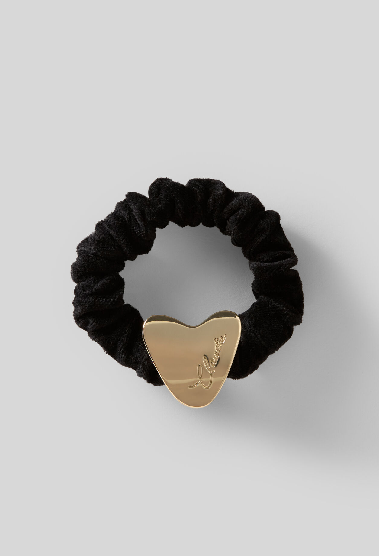 Samt-Haargummi goldenes Herz