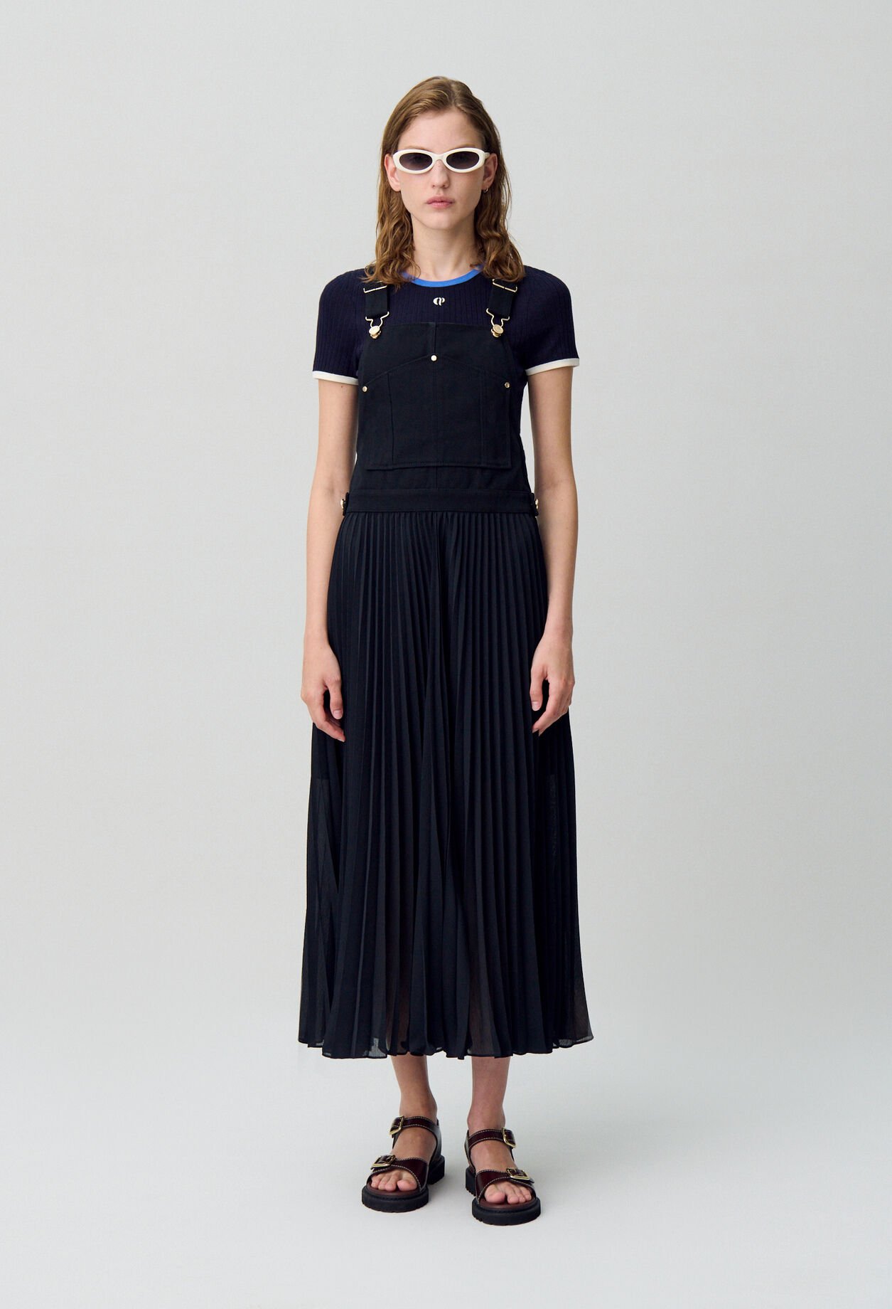 Plissiertes Maxikleid