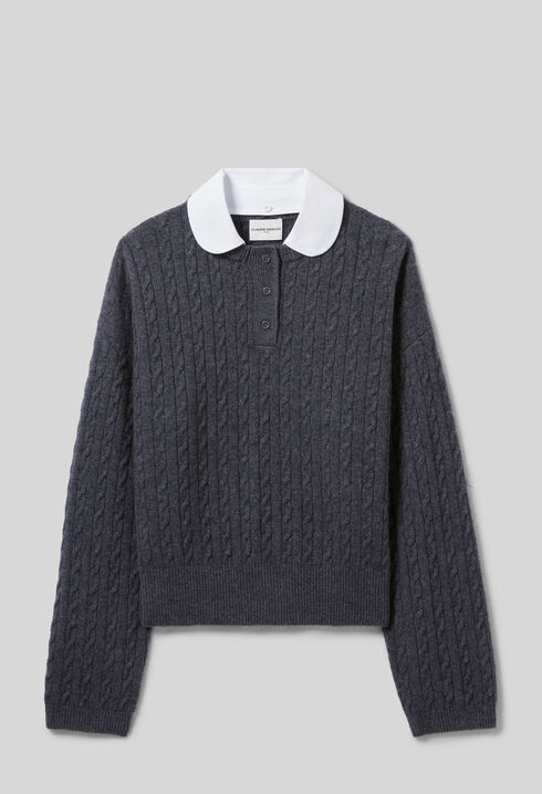 Pullover mit Bubikragen