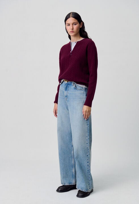 Tunisischer Kragenpullover
