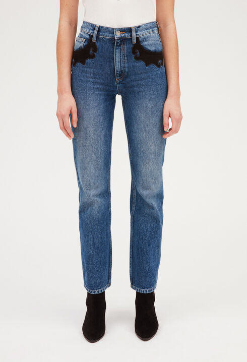 Western Jeans in Mid Blue