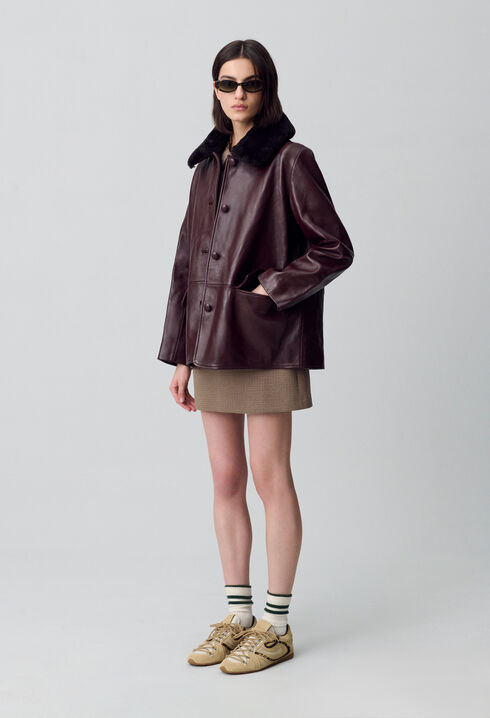 Weite Lederjacke
