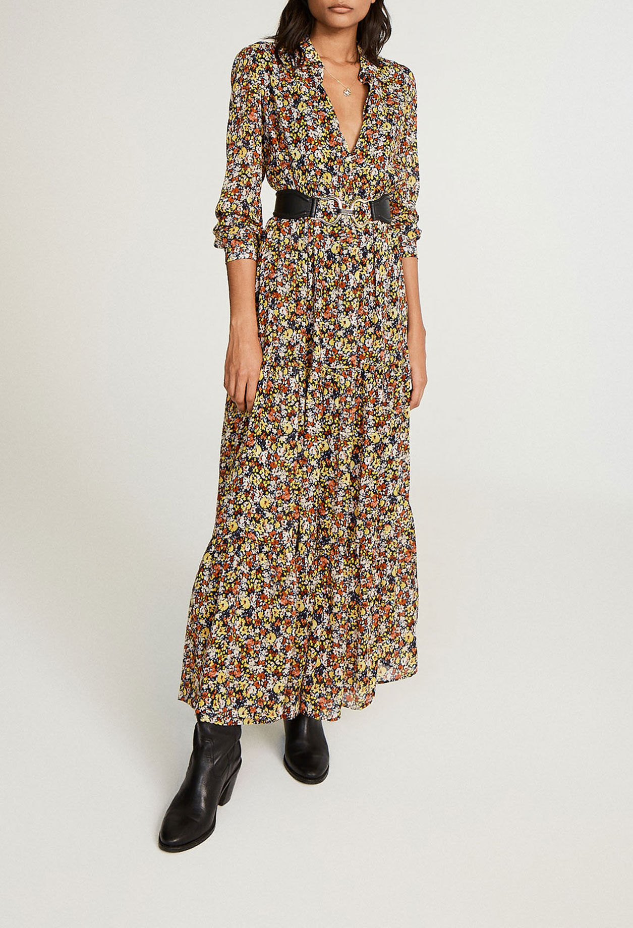 Langes Blumen-Kleid