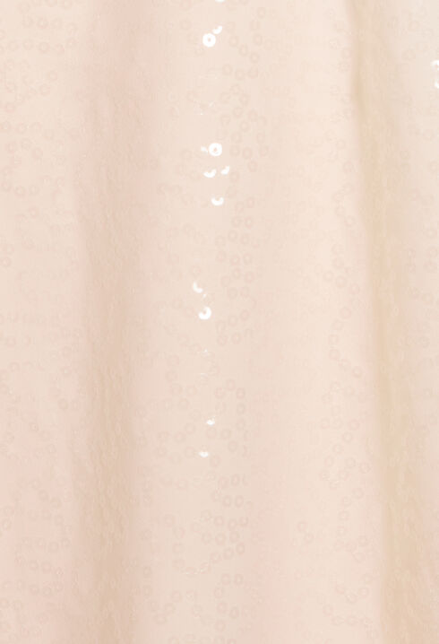 Kurzes, paillettiertes Kleid Ecru