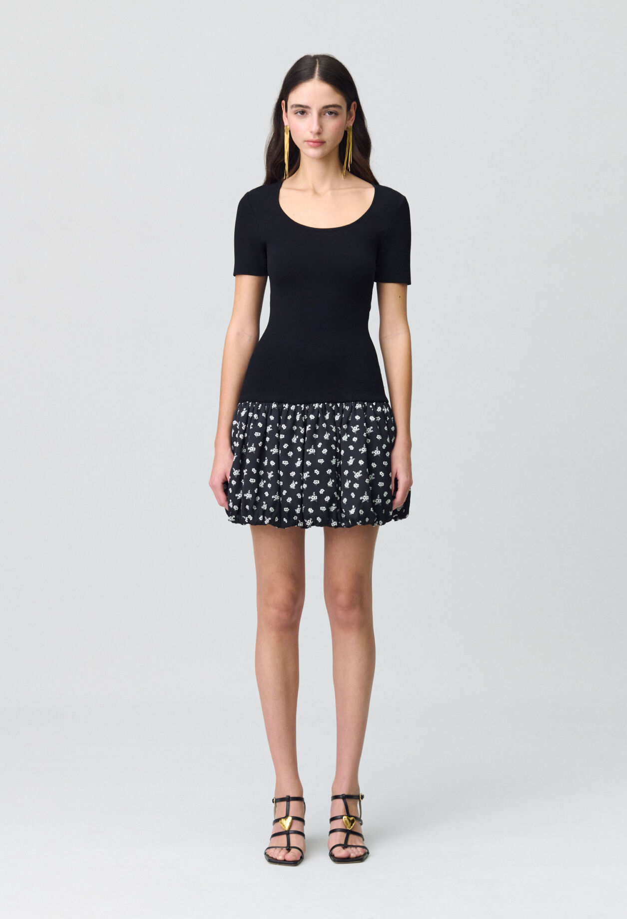 Kurzkleid in Bubble-Design Punkten