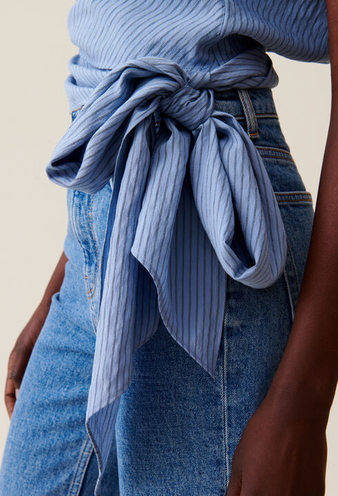 Gestreifte Wickelbluse