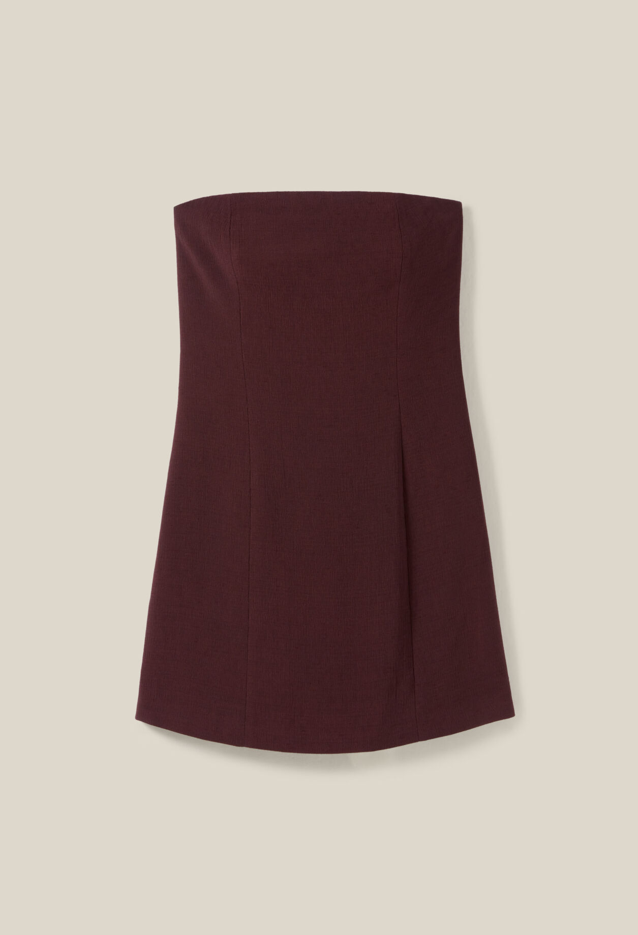 Trägerloses kurzes Kleid Cappucino