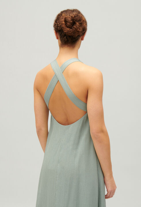 Midi-Kleid mit Volantbesatz