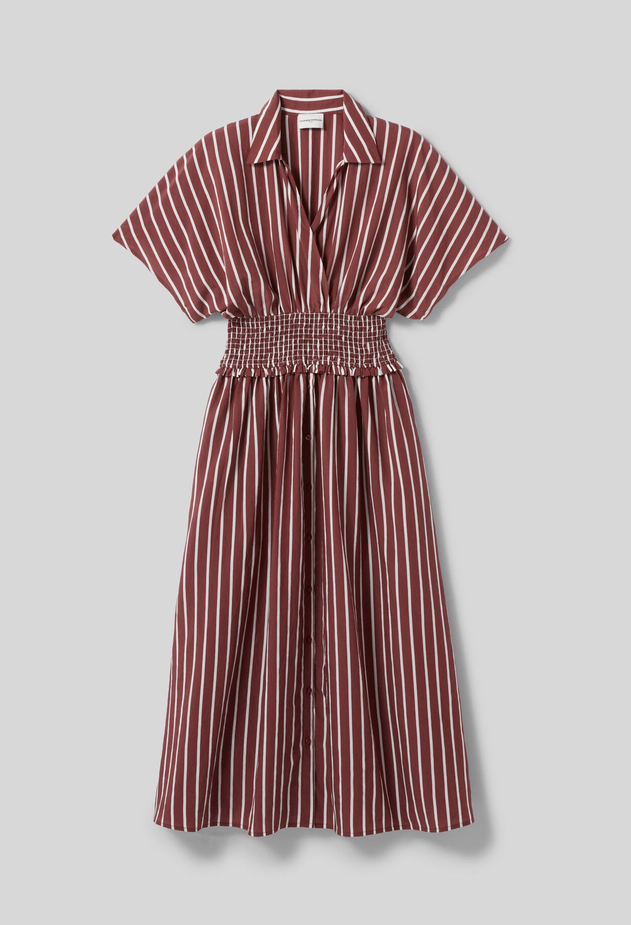 Gestreiftes Kleid in Wickeloptik