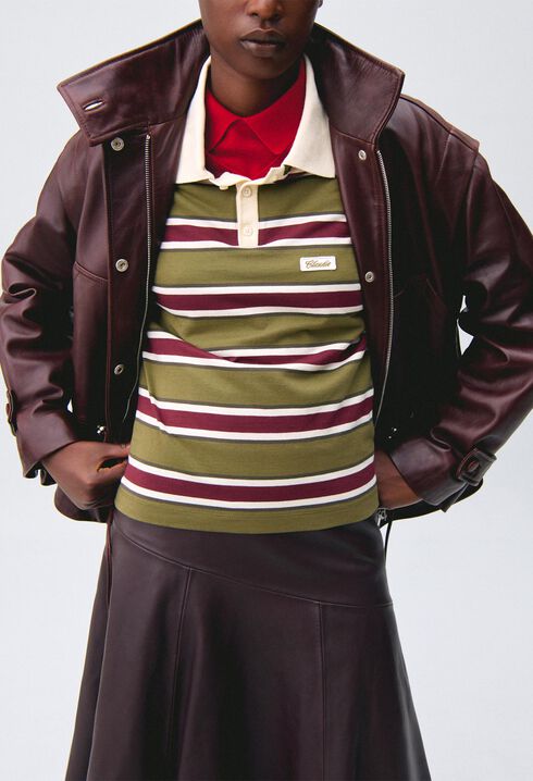 Weit geschnittener Lederblouson