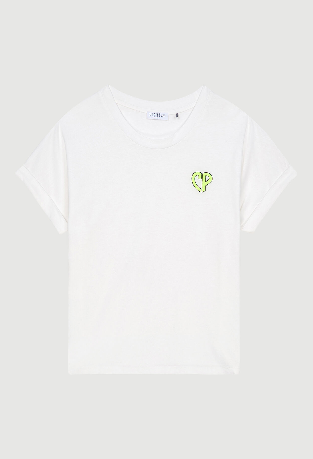 Weißes T-Shirt mit kurzen Ärmeln