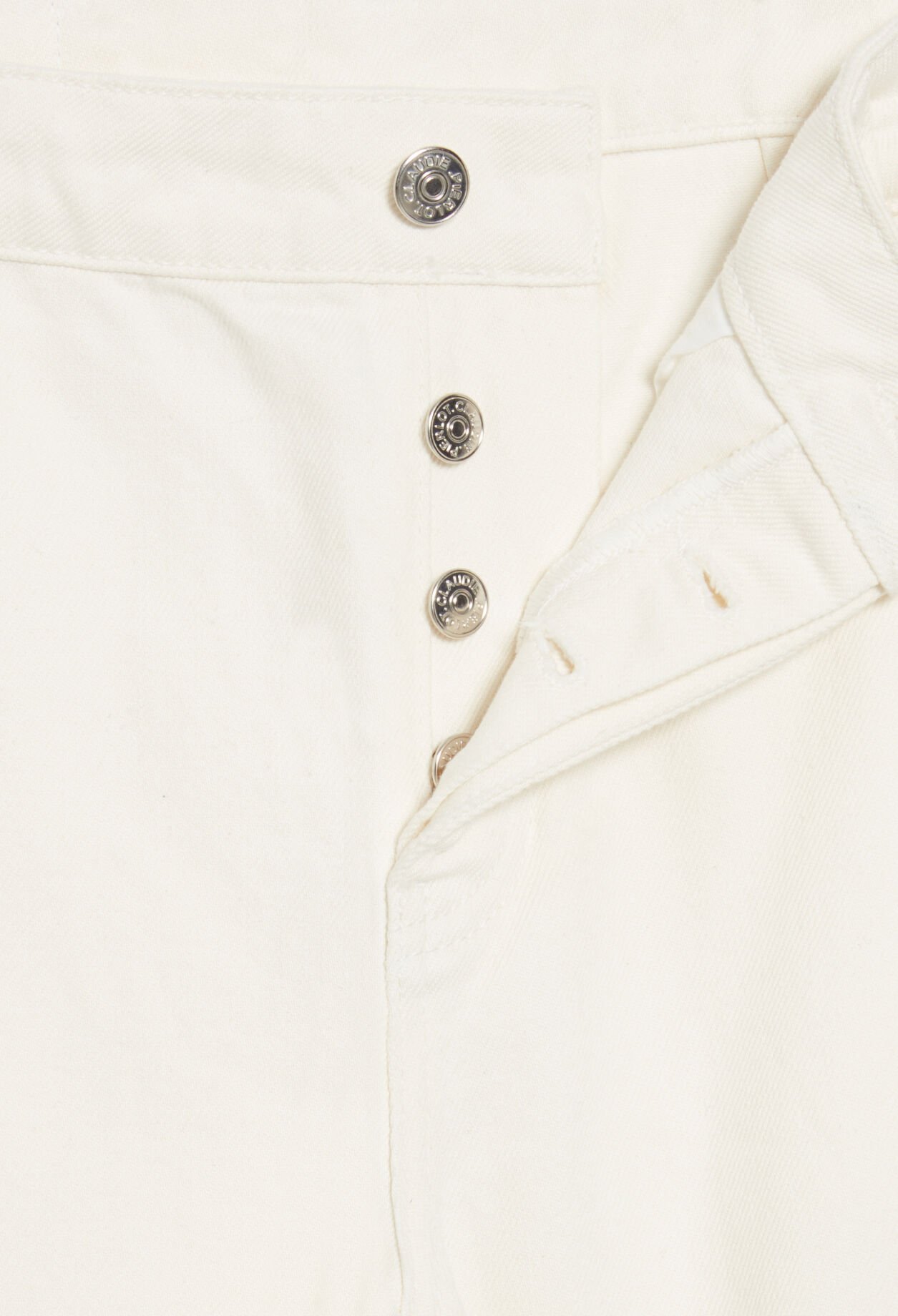 Gerade geschnittene Cargo-Jeans in Ecru