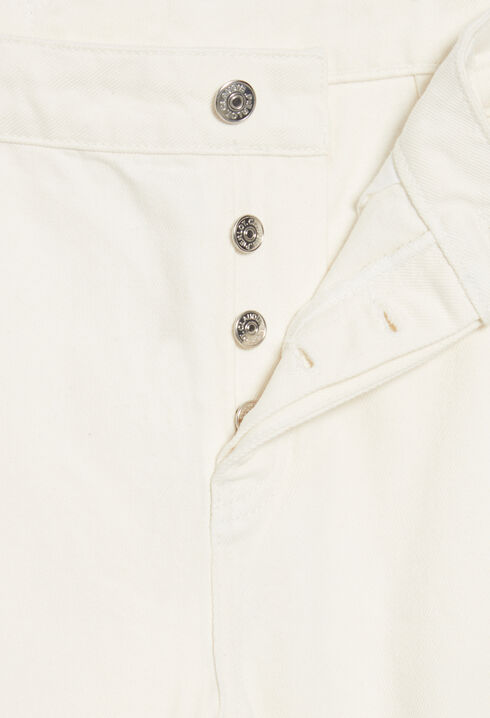 Gerade geschnittene Cargo-Jeans in Ecru