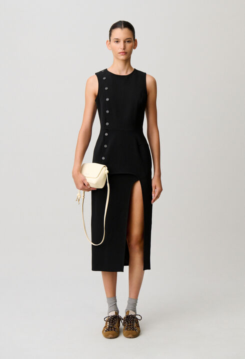 Langes schwarzes Kleid