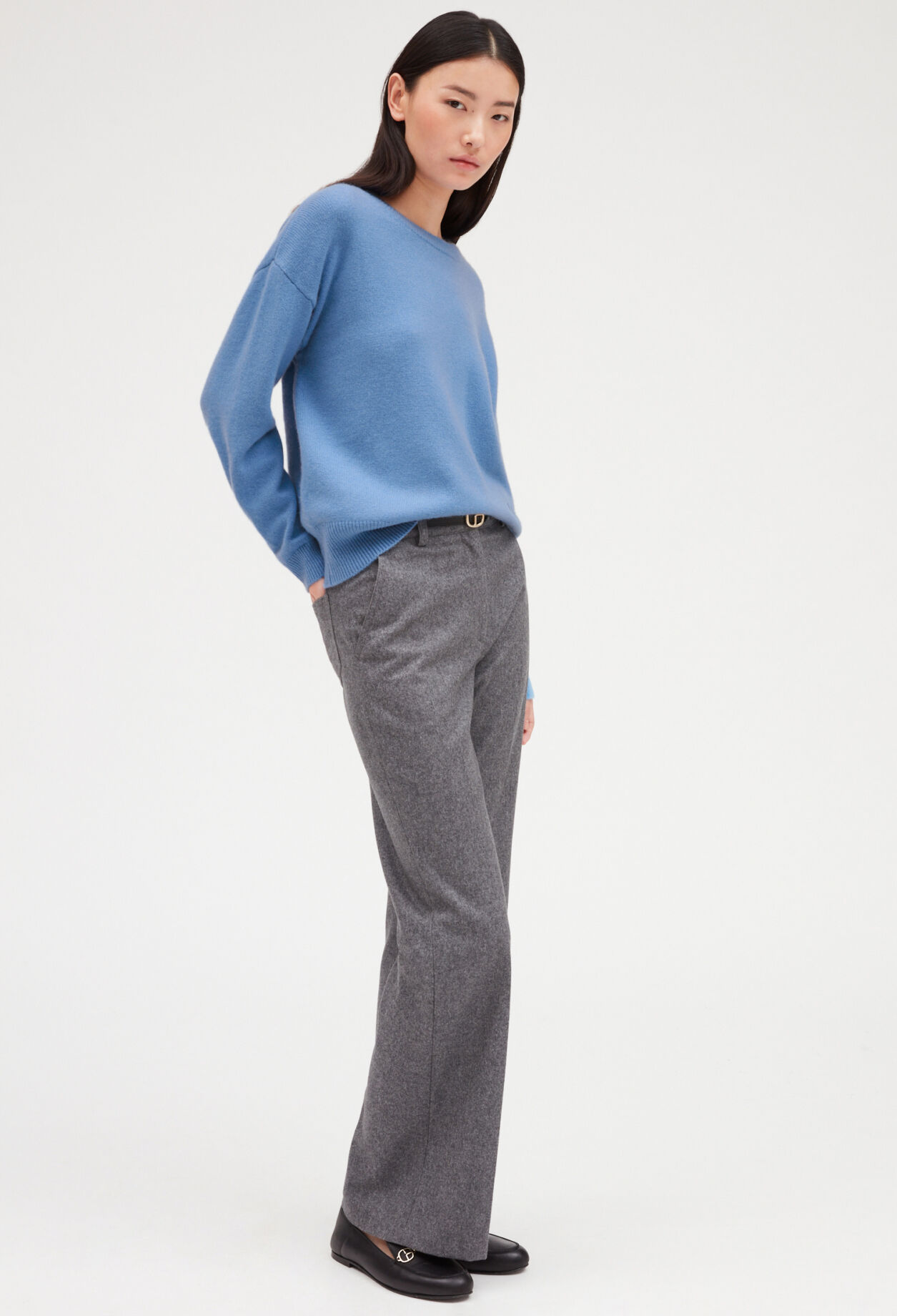 Blauer Pullover 100% Kaschmir